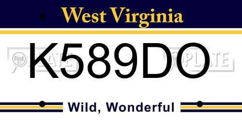 K589DO West Virginia License Plate