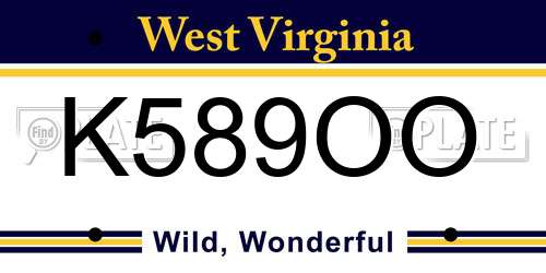 K589OO West Virginia License Plate