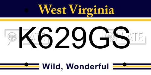 K629GS West Virginia License Plate