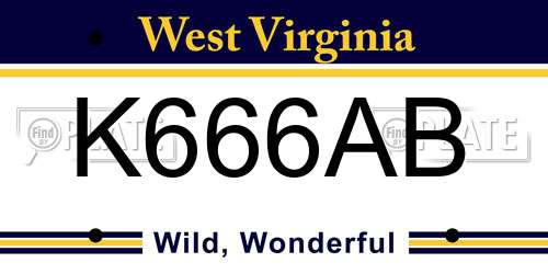 K666AB West Virginia License Plate