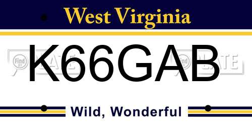 K66GAB West Virginia License Plate