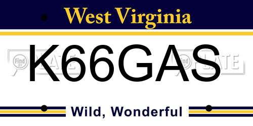 K66GAS West Virginia License Plate
