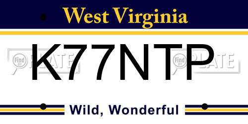 K77NTP West Virginia License Plate
