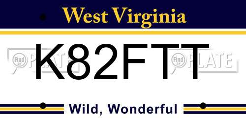 K82FTT West Virginia License Plate