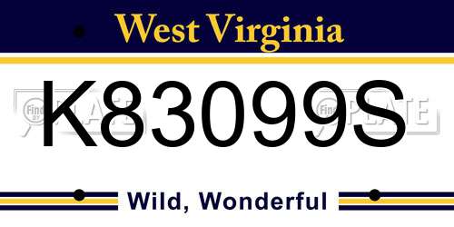 K83099S West Virginia License Plate