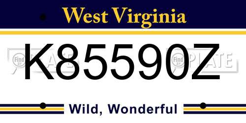 K85590Z West Virginia License Plate