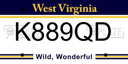 K889QD West Virginia License Plate