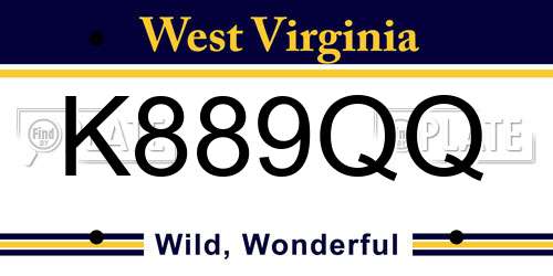 K889QQ West Virginia License Plate