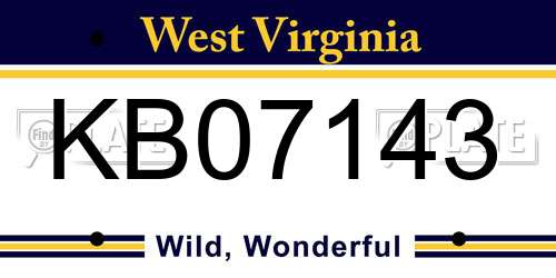 KB07143 West Virginia License Plate