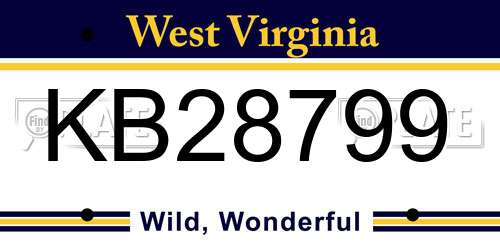 KB28799 West Virginia License Plate