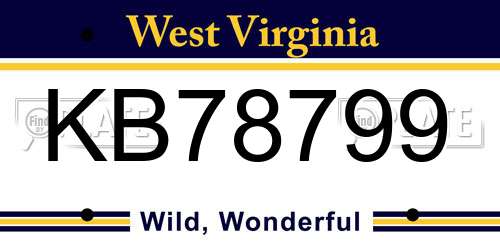KB78799 West Virginia License Plate