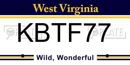 KBTF77 West Virginia License Plate