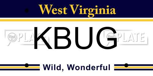 KBUG West Virginia License Plate