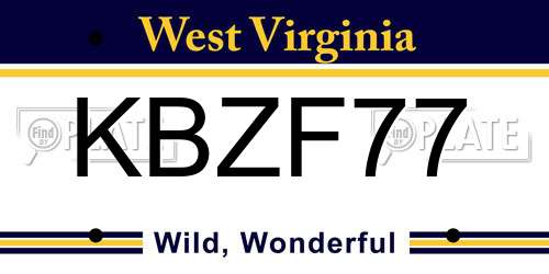 KBZF77 West Virginia License Plate