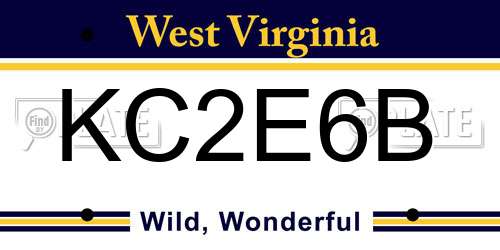 KC2E6B West Virginia License Plate