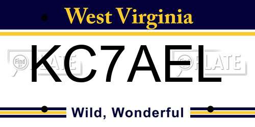 KC7AEL West Virginia License Plate