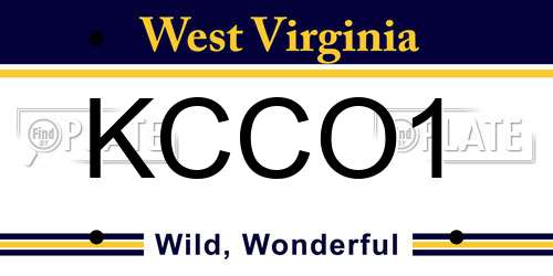 KCCO1 West Virginia License Plate