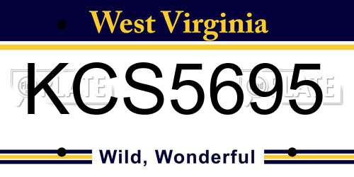 KCS5695 West Virginia License Plate
