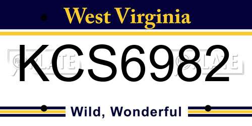 KCS6982 West Virginia License Plate