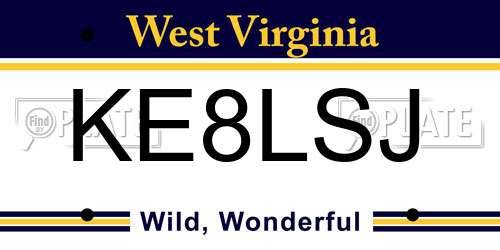 KE8LSJ West Virginia License Plate
