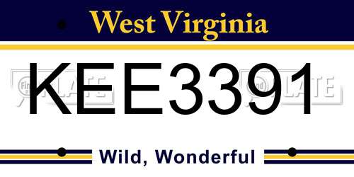 KEE3391 West Virginia License Plate
