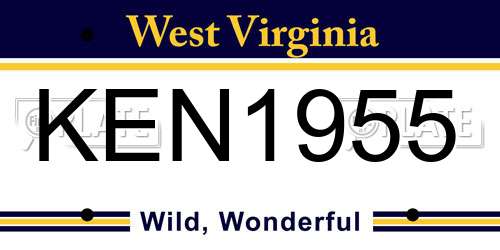 KEN1955 West Virginia License Plate
