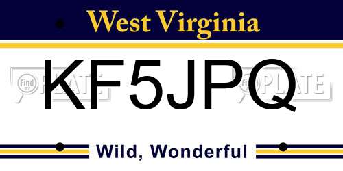 KF5JPQ West Virginia License Plate