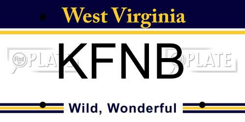 KFNB West Virginia License Plate