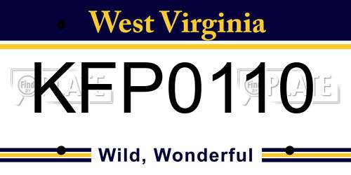 KFP0110 West Virginia License Plate