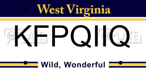 KFPQIIQ West Virginia License Plate
