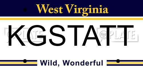 KGSTATT West Virginia License Plate