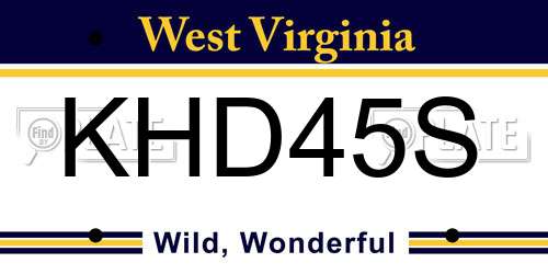 KHD45S West Virginia License Plate