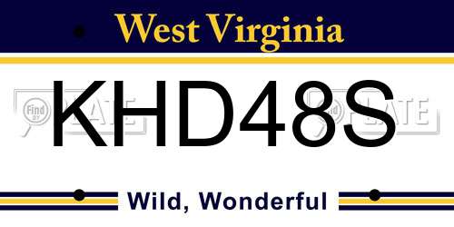 KHD48S West Virginia License Plate