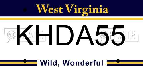KHDA55 West Virginia License Plate