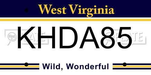 KHDA85 West Virginia License Plate
