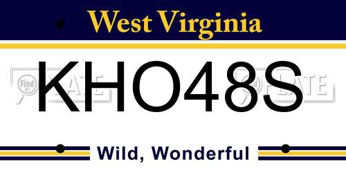 KHO48S West Virginia License Plate