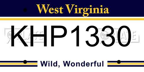 KHP1330 West Virginia License Plate