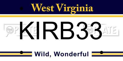 KIRB33 West Virginia License Plate