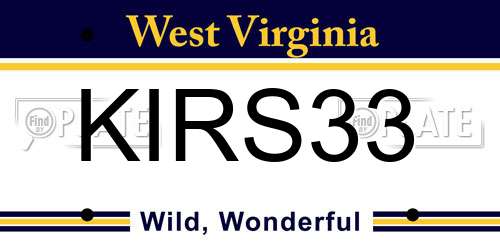 KIRS33 West Virginia License Plate
