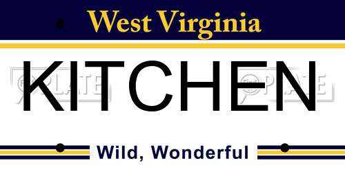 KITCHEN West Virginia License Plate