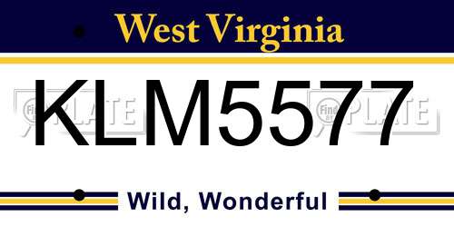 KLM5577 West Virginia License Plate