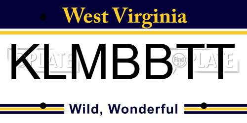 KLMBBTT West Virginia License Plate