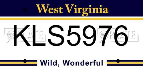 KLS5976 West Virginia License Plate
