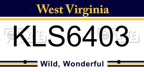 KLS6403 West Virginia License Plate