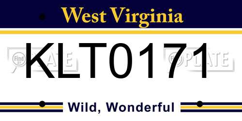 KLT0171 West Virginia License Plate