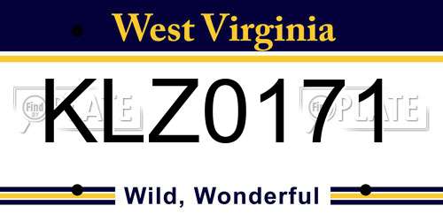 KLZ0171 West Virginia License Plate