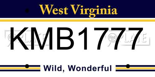 KMB1777 West Virginia License Plate