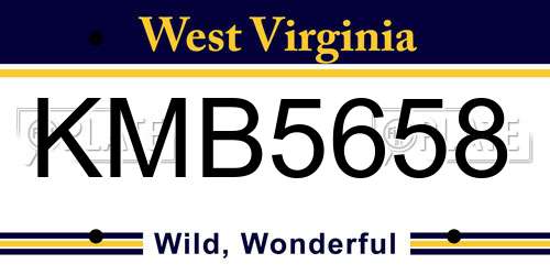 KMB5658 West Virginia License Plate