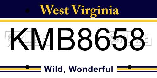 KMB8658 West Virginia License Plate