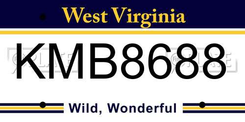 KMB8688 West Virginia License Plate